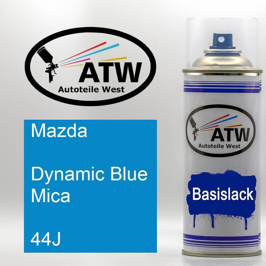 Mazda, Dynamic Blue Mica, 44J: 400ml Sprühdose, von ATW Autoteile West.